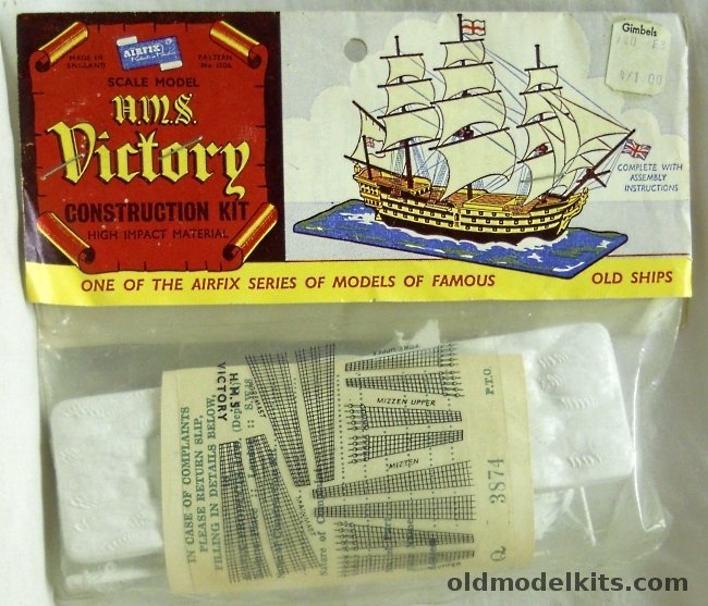 Airfix HMS Victory With Sails - Type One Logo - Bagged, 1306 plastic model kit